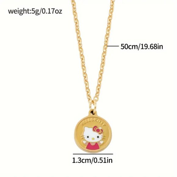 Gold Plated Hello Kitty Token Necklace - Picture 6 of 6